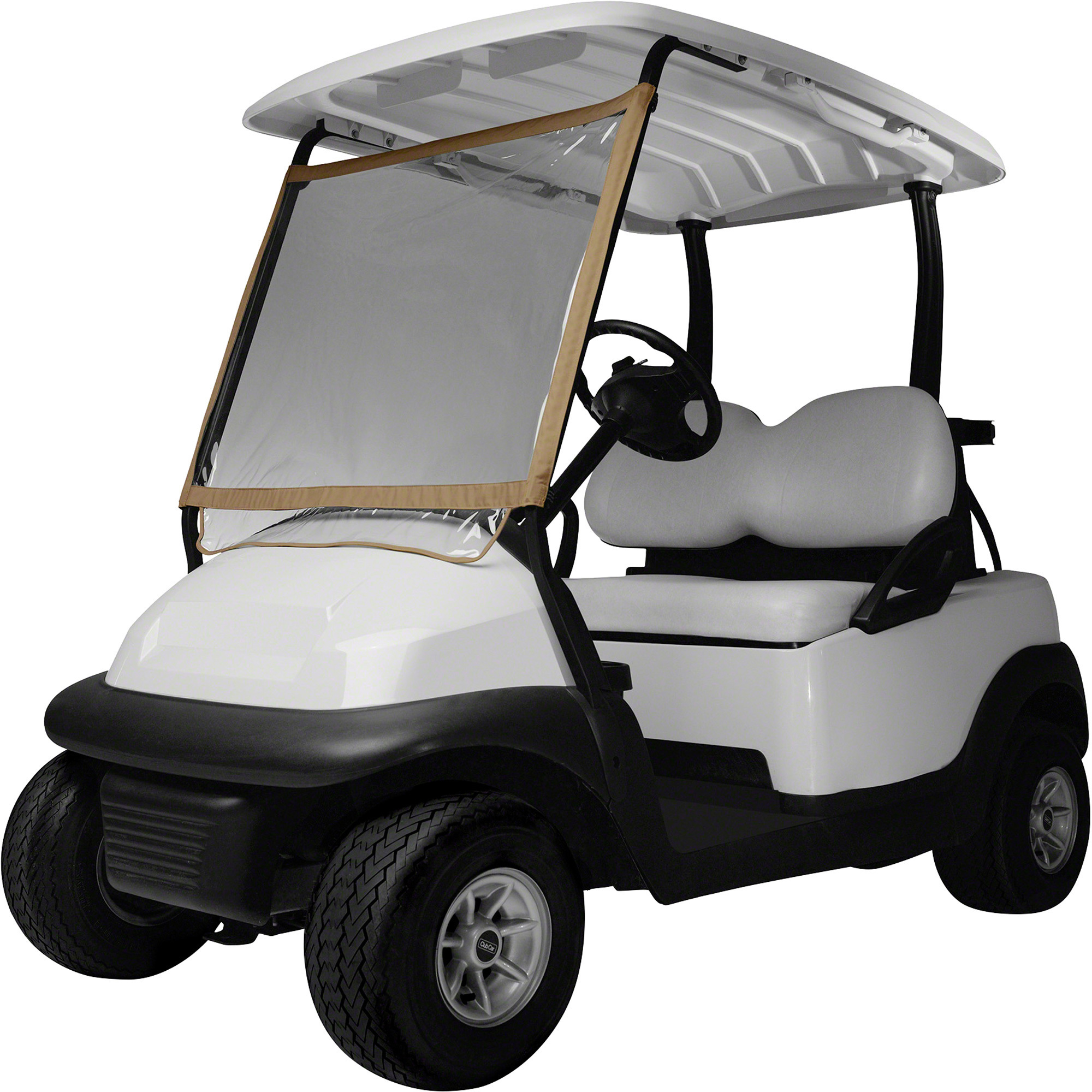 Classic Accessories Deluxe Portable Golf Cart Windshield, Sand/Clear, Model# 40-001-012401-00